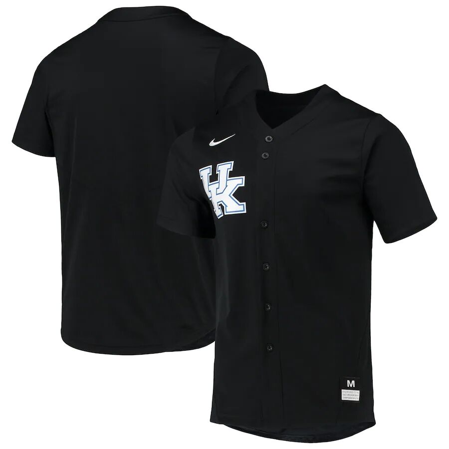 Men's Youth Kentucky Wildcats Blank Nike Black Button College Baseball Game Jersey