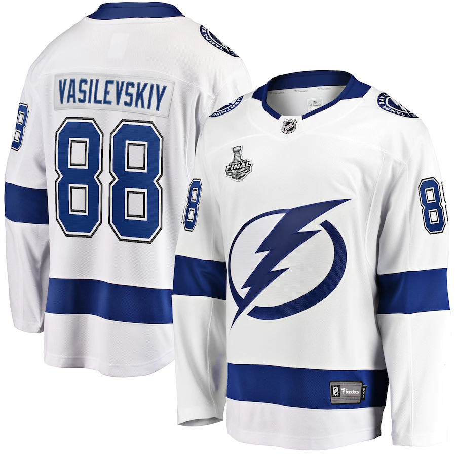 Andrei Vasilevskiy Tampa Bay Lightning Fanatics Branded Away 2021 Stanley Cup Final Bound Breakaway Player Jersey - White